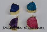 NGP3472 20*30mm - 25*35mm freeform druzy agate pendants wholesale