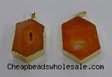 NGP3494 25*40mm - 30*45mm hexagon druzy agate pendants