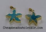 NGP3513 24*25mm starfish fossil coral pendants wholesale