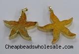 NGP3521 48*50mm starfish fossil coral pendants wholesale