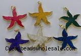 NGP3528 48*50mm starfish fossil coral pendants wholesale