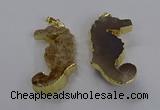 NGP3530 22*58mm - 25*55mm seahorse agate gemstone pendants