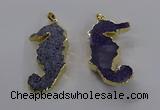 NGP3532 22*58mm - 25*55mm seahorse agate gemstone pendants