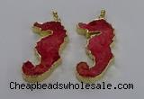 NGP3553 22*58mm - 25*55mm seahorse fossil coral pendants