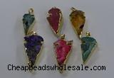 NGP3619 15*30mm - 20*40mm arrowhead druzy agate pendants