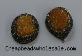 NGP3680 35*45mm freeform plated druzy agate gemstone pendants