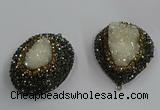 NGP3684 35*45mm freeform plated druzy agate pendants wholesale