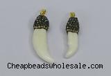 NGP3745 8*30mm - 10*35mm horn wolf tooth pendants wholesale