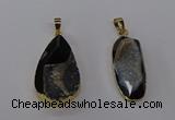 NGP3787 15*30mm - 18*35mm freeform druzy agate pendants