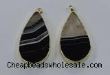 NGP3927 35*65mm - 40*70mm flat teardrop druzy agate pendants