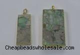 NGP3930 20*45mm - 30*60mm rectangle green gemstone pendants