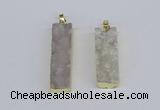 NGP3942 12*50mm - 15*45mm rectangle druzy agate pendants wholesale