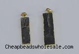 NGP3949 10*25mm - 12*45mm rectangle druzy agate pendants wholesale