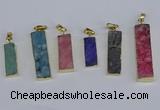 NGP3950 10*25mm - 12*45mm rectangle druzy agate pendants wholesale