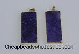 NGP3954 20*50mm - 25*45mm rectangle druzy agate gemstone pendants