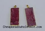 NGP3955 20*50mm - 25*45mm rectangle druzy agate gemstone pendants