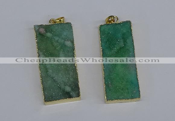 NGP3957 20*50mm - 25*45mm rectangle druzy agate gemstone pendants