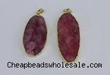 NGP3965 22*45mm - 25*50mm oval druzy agate pendants wholesale