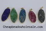 NGP3970 22*45mm - 25*50mm oval druzy agate pendants wholesale