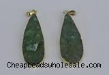 NGP3977 20*40mm - 25*50mm flat teardrop druzy agate pendants