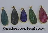 NGP3980 20*40mm - 25*50mm flat teardrop druzy agate pendants