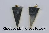 NGP3989 20*48mm - 25*50mm triangle druzy agate pendants wholesale