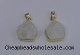 NGP4008 15*16mm freeform druzy quartz gemstone pendants