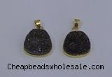 NGP4028 18*19mm freeform druzy quartz gemstone pendants