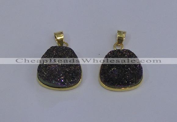 NGP4028 18*19mm freeform druzy quartz gemstone pendants