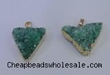 NGP4051 25*30mm – 30*35mm triangle druzy quartz pendants