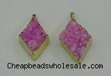 NGP4076 25*35mm - 28*40mm diamond druzy quartz pendants