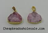 NGP4084 18*22mm - 20*24mm flat teardrop druzy quartz pendants