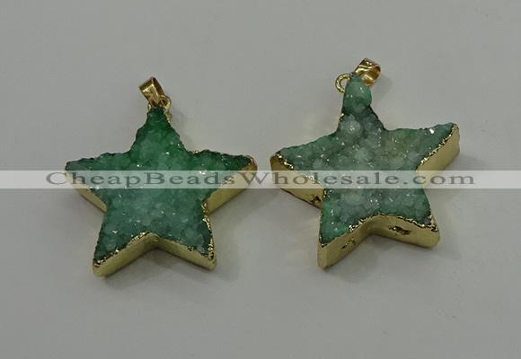 NGP4095 30*32mm - 32*35mm star druzy quartz pendants wholesale