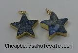 NGP4096 30*32mm - 32*35mm star druzy quartz pendants wholesale