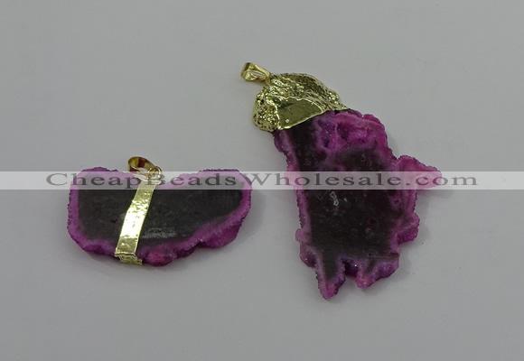 NGP4133 25*35mm - 40*50mm freeform druzy quartz pendants wholesale