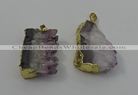 NGP4143 25*30mm - 30*35mm freeform druzy amethyst pendants