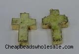 NGP4173 30*48mm - 32*50mm cross druzy quartz pendants wholesale