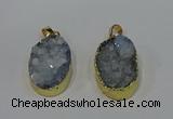 NGP4189 18*25mm - 18*28mm oval druzy quartz pendants wholesale