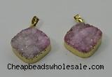 NGP4214 20mm - 22mm diamond druzy quartz pendants wholesale