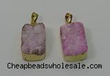 NGP4224 16*25mm - 18*25mm rectangle druzy quartz pendants wholesale