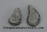 NGP4304 20*40mm - 25*50mm wing-shaped druzy quartz pendants