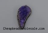 NGP4315 20*40mm - 25*50mm wing-shaped druzy quartz pendants