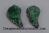 NGP4318 20*40mm - 25*50mm wing-shaped druzy quartz pendants