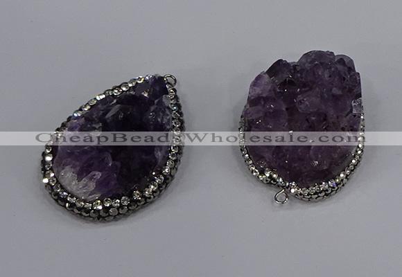 NGP4324 25*35mm - 30*40mm freeform druzy amethyst pendants