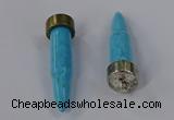 NGP4542 15*52mm bullet-shaped white howlite turquoise pendants