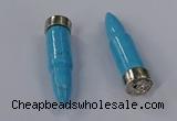 NGP4548 15*62mm bullet-shaped white howlite turquoise pendants