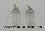 NGP5001 8*30mm sticks white crystal gemstone pendants wholesale