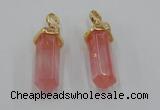 NGP5028 8*30mm sticks cherry quartz gemstone pendants wholesale