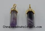 NGP5029 8*30mm sticks amethyst gemstone pendants wholesale