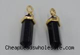 NGP5032 8*30mm sticks blue goldstone pendants wholesale